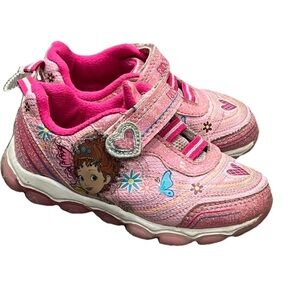 Disney Fancy Nancy Pink Heart Butterfly Girls Sneakers Low Top Round Toe
